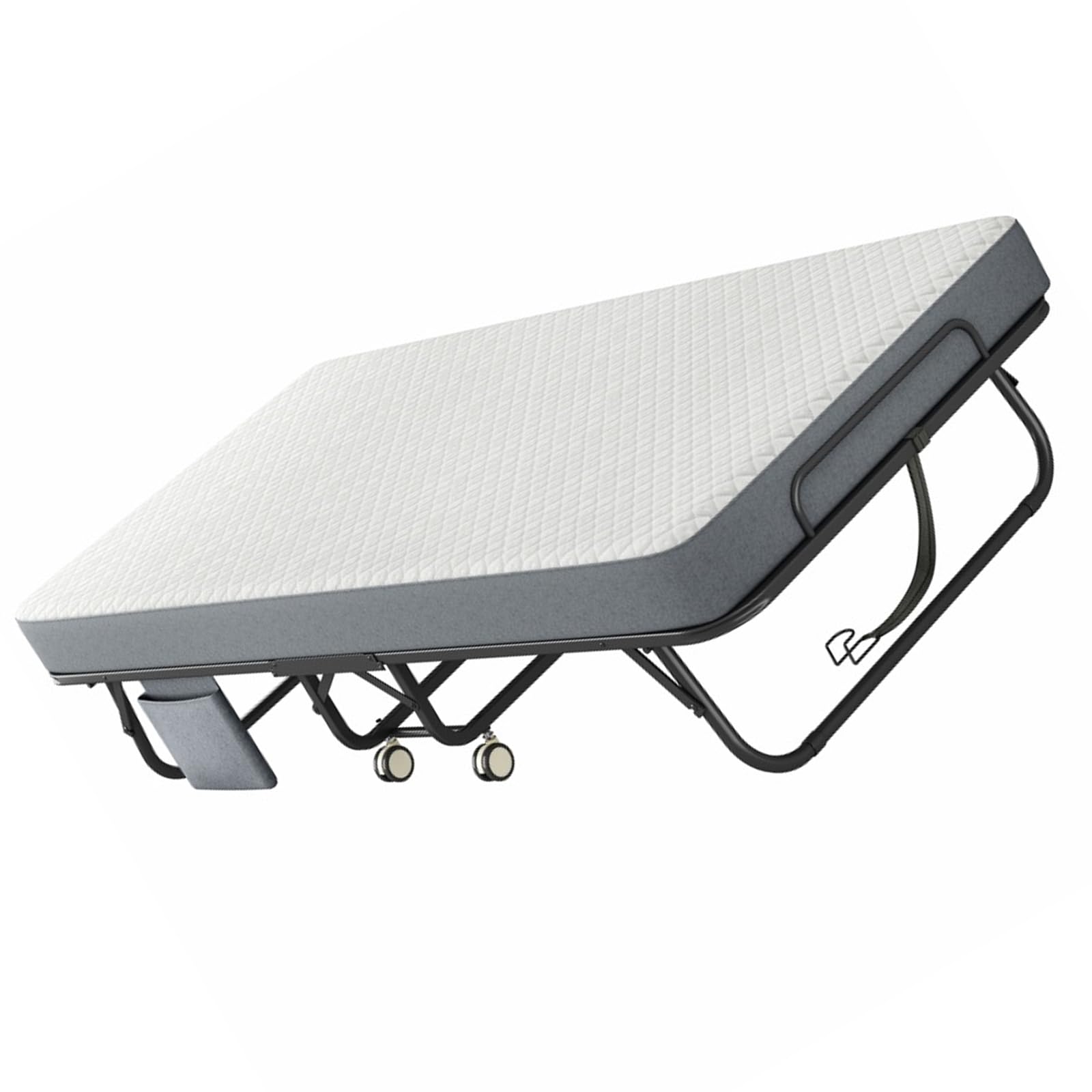 Nucelit Foldable Metal Structure with Memory Foam Mattress Base Strong Construction for Home and Dormitory Use Permanent Foldable Bed Base