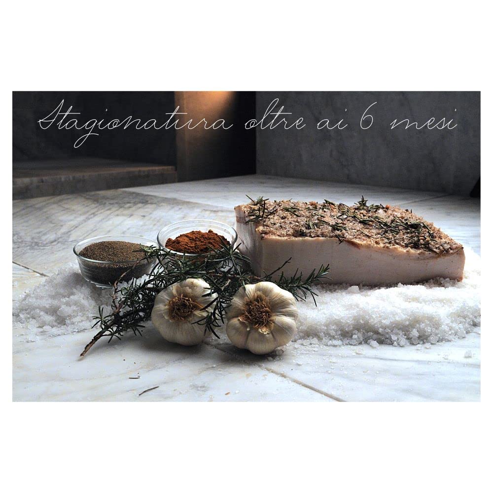 Lardo di Colonnata IGP Mafalda, die älteste Larderia in Colonnata seit 1930, natürlich und handwerklich, ohne chemische Konservierungsstoffe, 6 Monate gereift (300gr)
