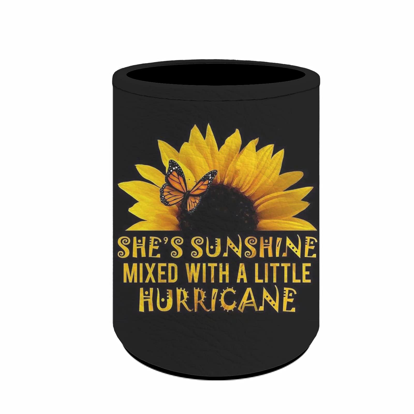 chaqlin PU Leather Pencil Holders for Desk,She's Sunshine Sunflower Printed Round Pencil Cup Stationery Desk Organizer Control Storage Box for Women Ladies Girls Gifts,Sunflower Pen Pot โ image 1
