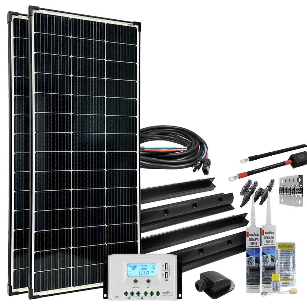 Offgridtec Premium-XL 010960 Système solaire pour camping-car 300 W 12 V avec régulateur de charge 30 A et écran LCD