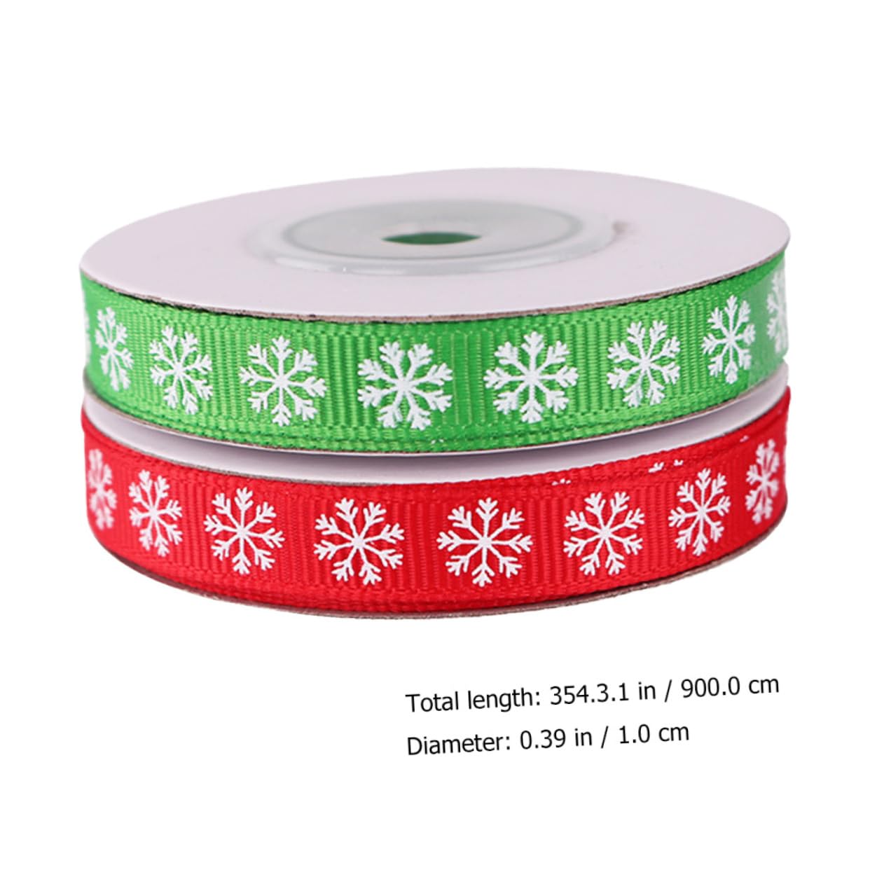 Angoily 12 Rollen Weihnachts Dekoband Breit Schneeflocken Geschenkband für DIY Geschenkverpackung Partydeko Rot Grün