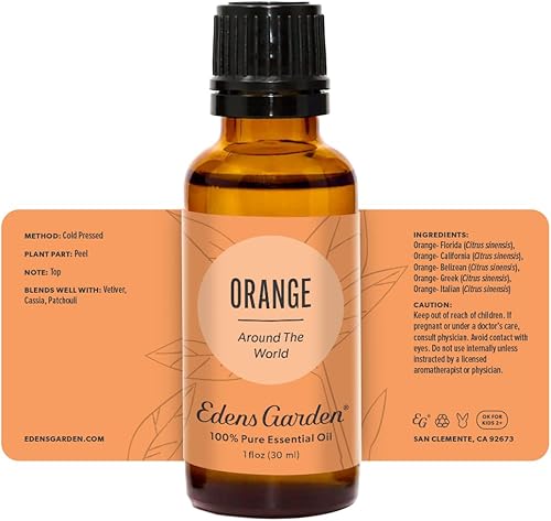 Miniatura 8 de Edens Garden Aceite esencial de naranja "Around The World", 100% puro grado terapéutico (aceite esencial aromático natural sin diluirhomeopático