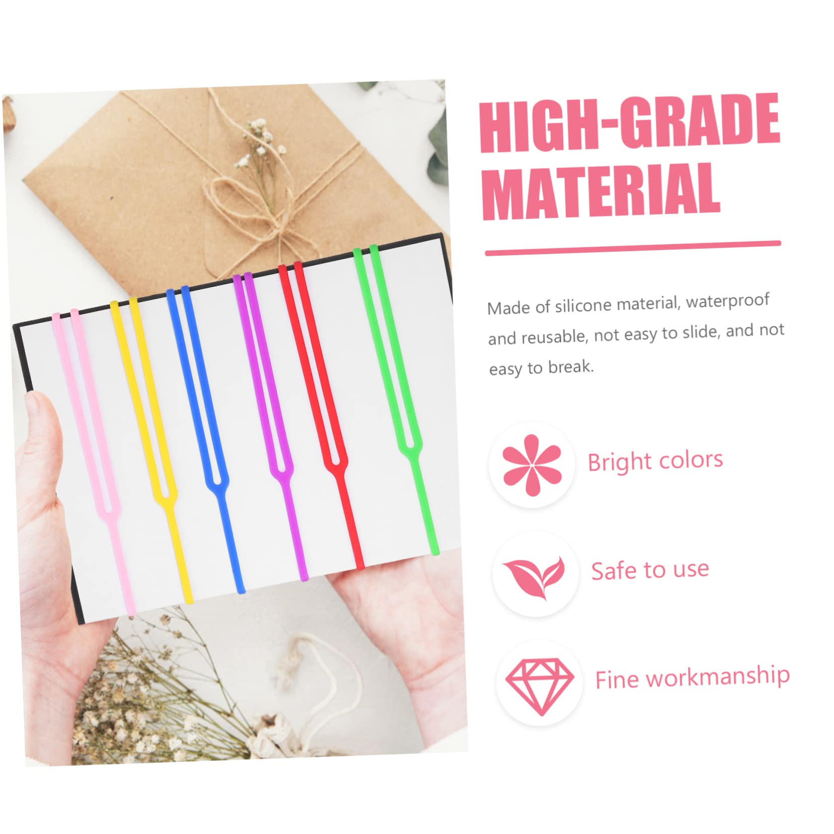 HOMSFOU Papelería Para Marcadores Clips De Página Marcadores Herramienta Para Marcar Libros Marcador De Silicona De Página Marcador De Bricolaje Gel De Sílice Vistoso 6 Piezas X 4