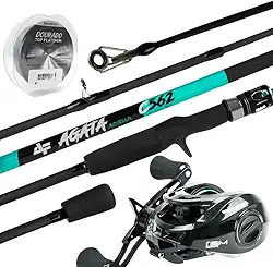 Kit de Pesca Agata Acqua 1,80m com Carretilha M21 Pro, Vara de Grafite, Destro