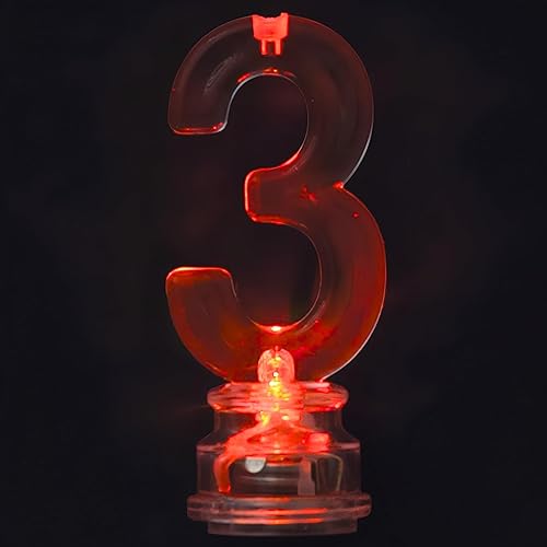 Miniatura 10 de Juego de velas y número iluminado multicolor para torta de cumpleaños, 5unidades, 4, Multicolor