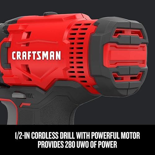 Miniatura 3 de CRAFTSMAN V20 MAX - Taladro inalámbrico y destornillador de impacto, kit de herramientas eléctricas con 2 baterías y cargador (CMCK200C2) y batería