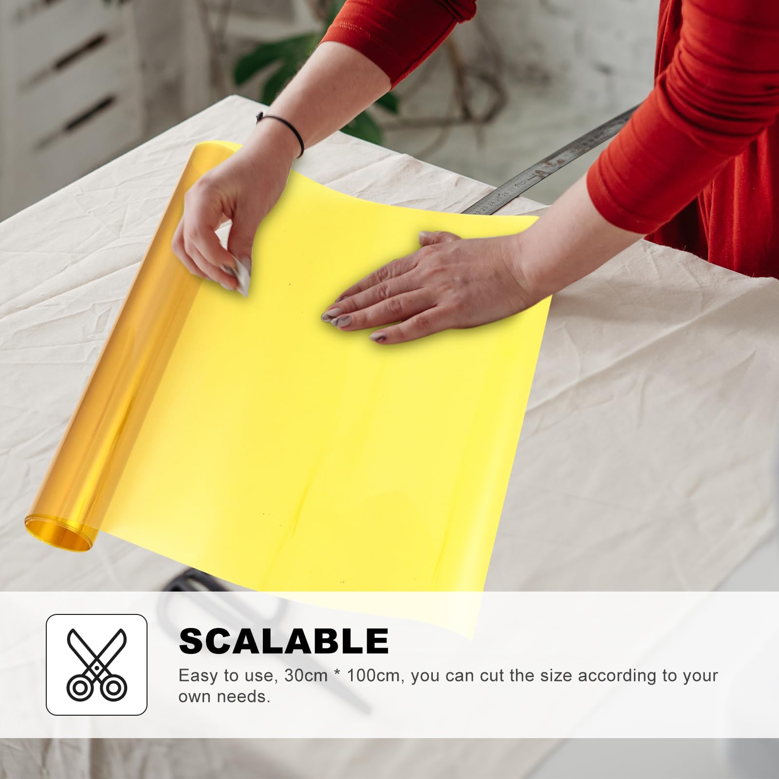 Veemoon Film De Diffusion De Lumière 30cm X 200cm Jaune, Feuille Filtrante LED En Film Coloré Pour Lumière Stroboscopique, Correction Des Couleurs, Usage Photographie Et Éclairage Spectacle