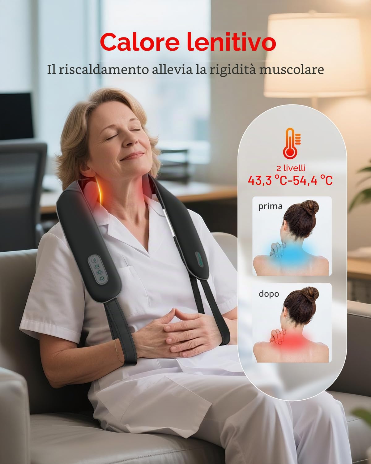 Snailax Massaggiatore per collo senza fili 4D migliorato con calore, massaggiatore elettrico shiatsu con knet, massaggiatore per collo, spalle, schiena, gambe, regali per uomini e donne