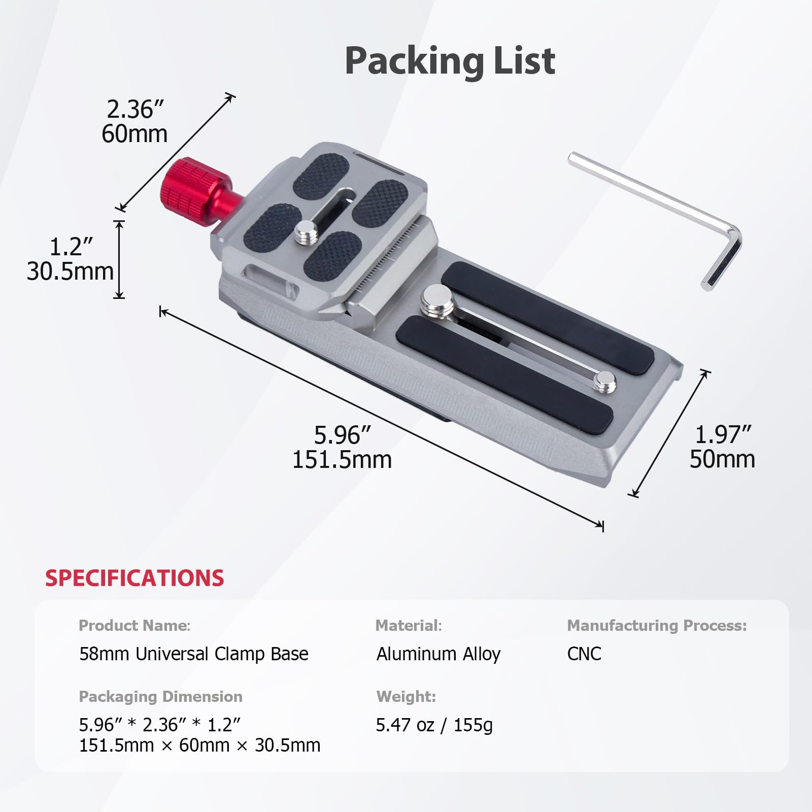 Came-TV Kamera Schnellwechselplatte w 1/4 Zoll bis 3/8 Zoll Schraubgewinde, Schnellwechselsystem QR Plate Kamera Stativ Halterung 61009