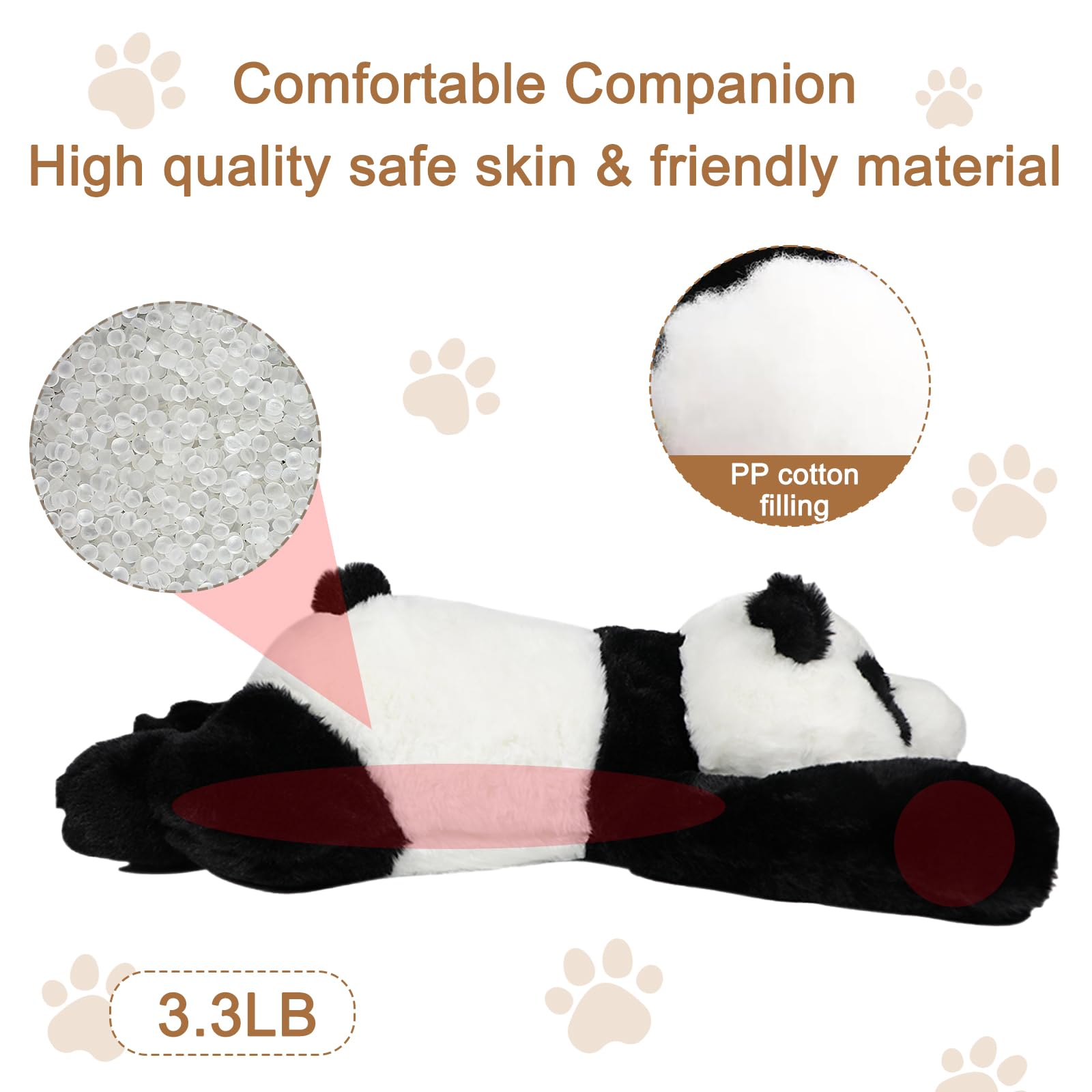 60 CM Wypchane Zwierzęta Pluszowe Zabawki z Obciążeniem Zabawki Sensoryczne dla Autyzmu Pluszowa Lalka Niepokój Uroczy Prezent Urodzinowy,1.5 KG (Panda)