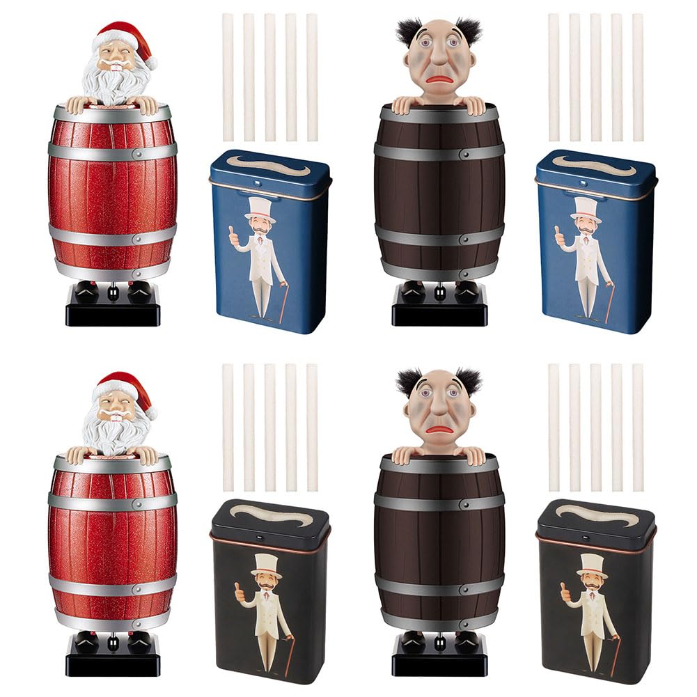 GETBSTOOP Portasigarette Divertente, Dispenser di Sigarette Up, Babbo Natale in Scatola di Sigarette con Barile di Legno, Portasigarette Divertente for Decorazioni for la Casa della Festa d