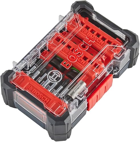 SDSKTD34 34-Piece Impact Tough Screwdriving Bit Set with Sockets, Phillips, Torx, and Square Bits | Impact Rated with Torsion Zone for Drills and Impact Drivers | Includes Customizable Case