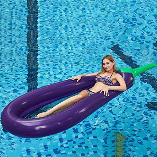 SUNSHINEMALL Swimming Inflatable Eggplant Float Large Float, can Hold 4 Children, Load up to 200KG,(250x95x20cm)