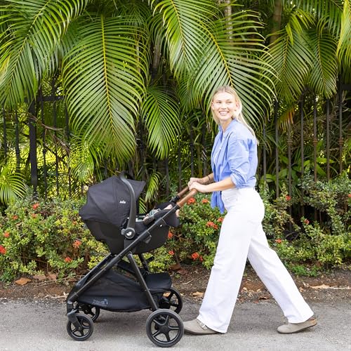 joie ginger and rue travel system  4-in-1 travel system with lightweight baby car seat and an included anti-rebound base for easy install and pramette stroller shale