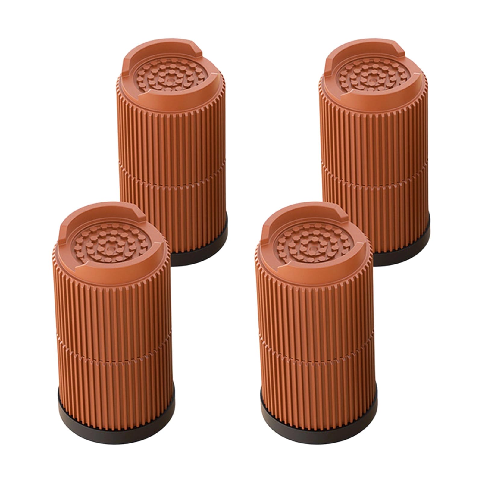 Zbiianxer Brown Height 9.5Cm 4 Count Adjustable Sofa Feet Raisers Anti Skid Quiet Technology Multiple Heights Selection Modern Homes Solution Upgrades Quiet Furniture Leg Extenders