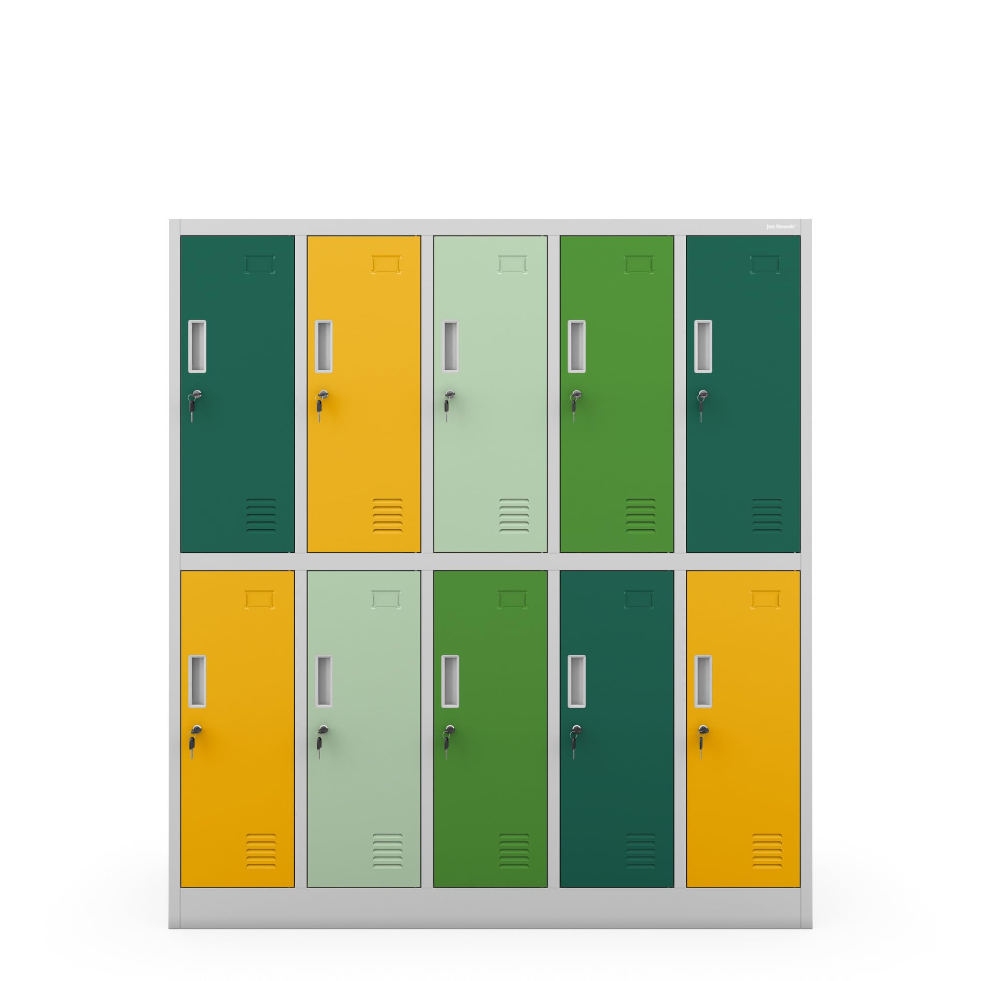 Jan Nowak Schließfachschrank 5B2AS Umkleideschrank 10 Fächer Stahlblech Pulverbeschichtet 150x136x45 cm