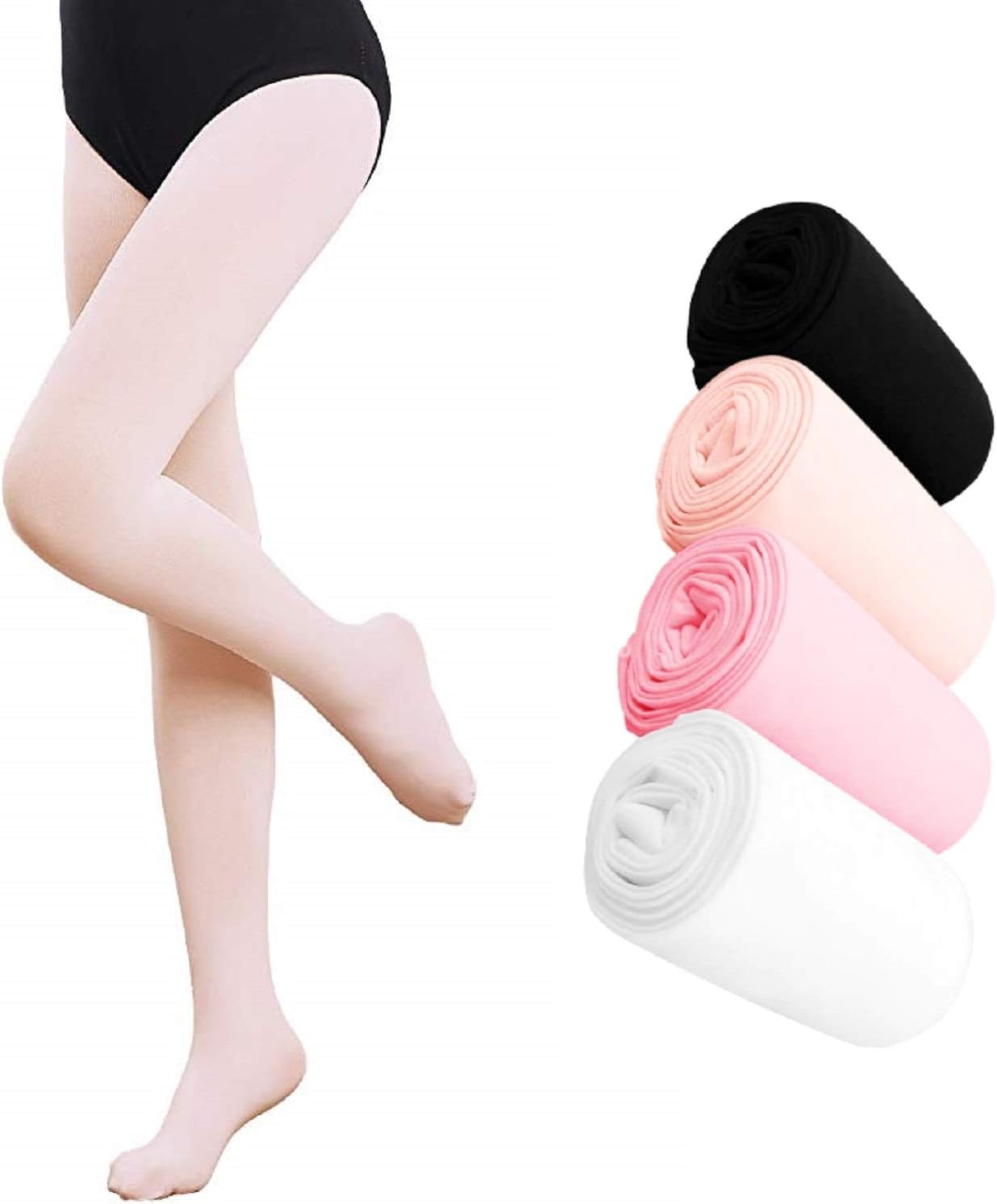 Girls Ballet Dance Tights Footed | Kids Stretchable Stockings Pantyhose | Soft Breathable Tights for Dance, Gymnastics