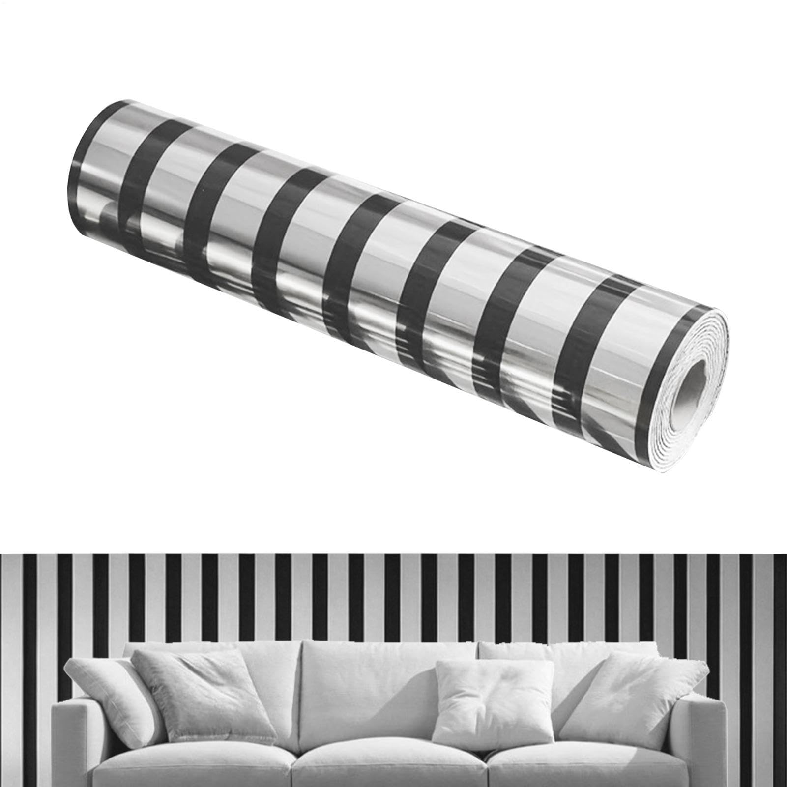 Vinilos espejo autoadhesivos de rayas para renovar paredes y muebles modernos