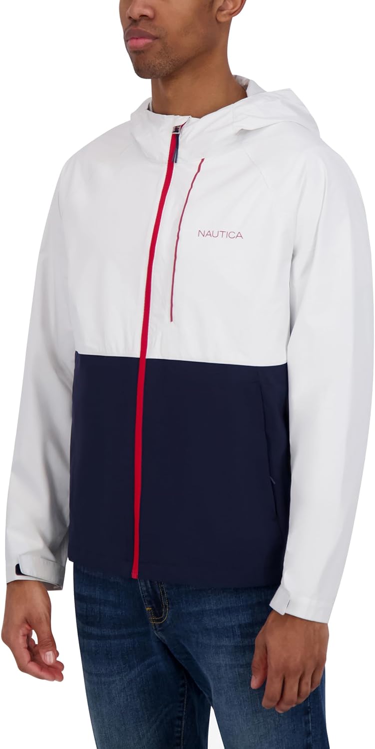 Nautica Men's Lightweight Sailing Jacket – Waterproof & Windproof, Breathable