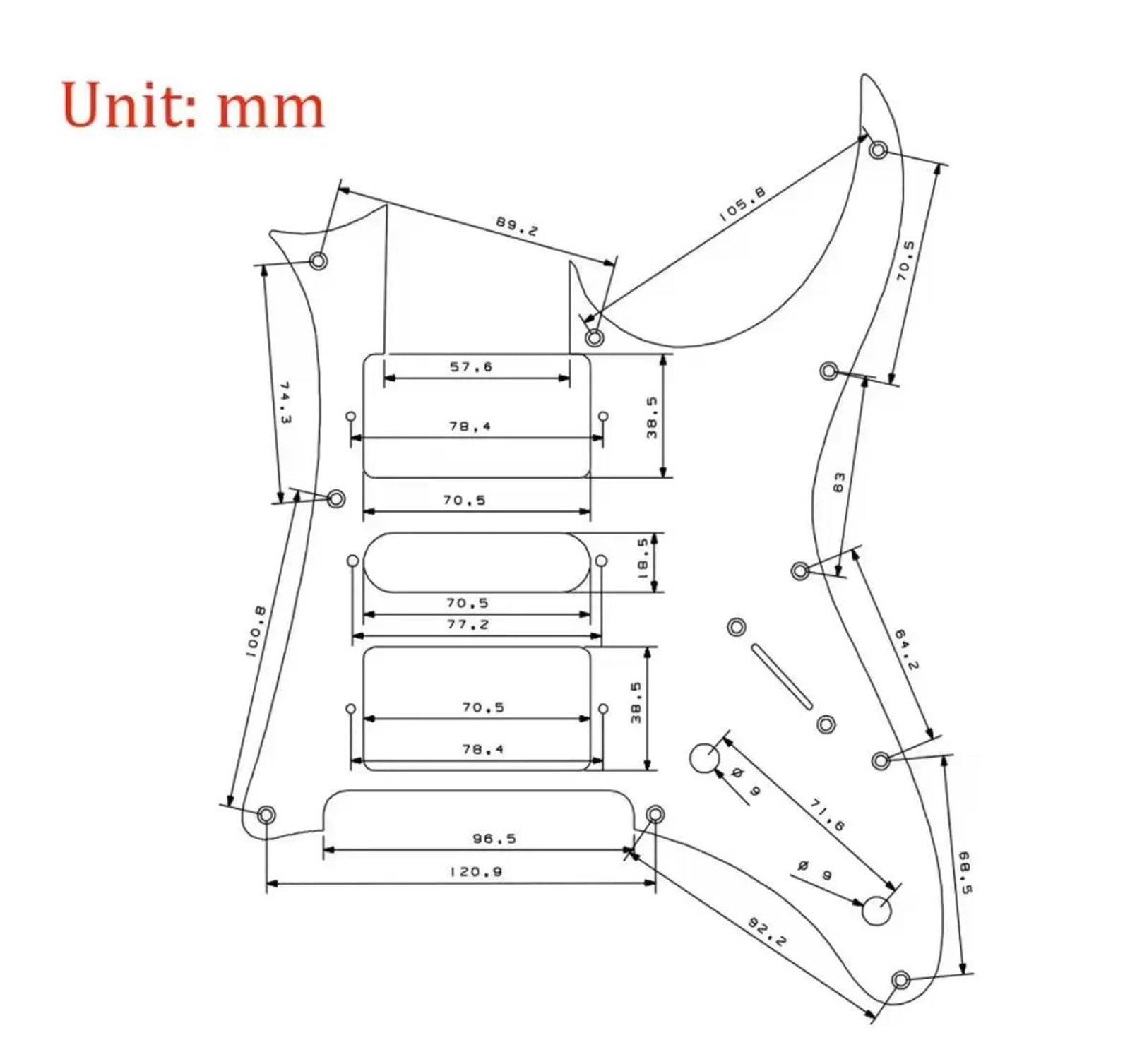 Pickup Per Battipenna Per Chitarra Elettrica Battipenna Caricato Precablato | Con Pickup Humbucker HSH Set Accessori Per Chitarra Per Parti Di Ricambio Per Chitarre Elettriche(3/4)