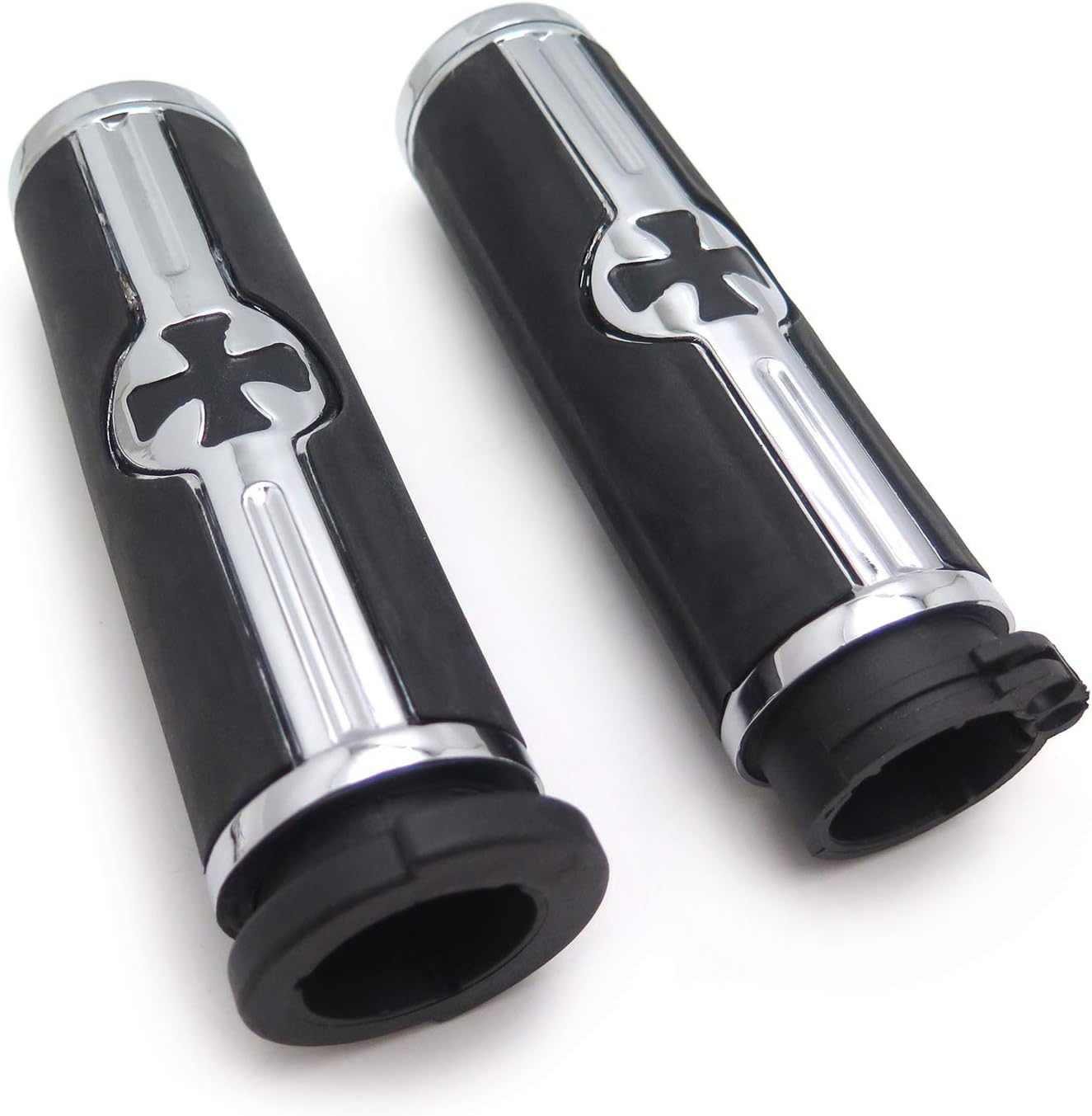 XKMT-handlebar Cross grips to Compatible With 96-07 Touring models and96-later VRSC XL XR Dyna Softail(except FLSTSE2/3 FLSTNSE and FXSBSE) Chrome [B00YWCJGSE]
