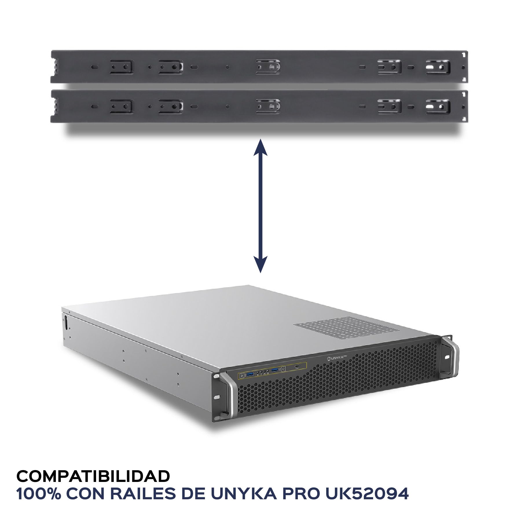 Scatola Rack 19" 2U 600mm ATX Unykach UK2130 - Chassis Server Professionale, 6 alloggiamenti (4 x 3,5 + 2 x 2,5), USB-C 3.2, 5 ventole PWM incluse, compatibile GPU High Range