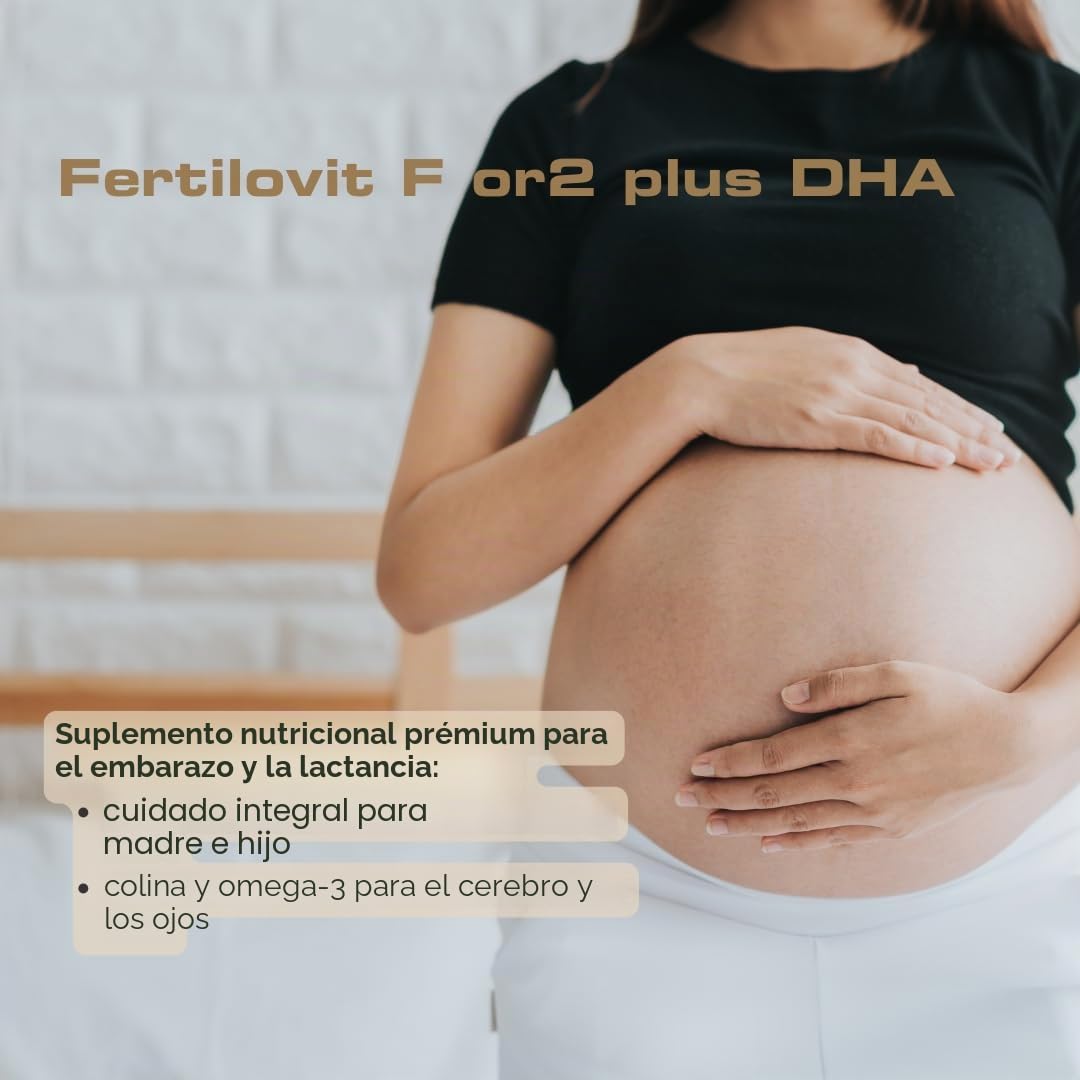Fertilovit® For2 plus DHA | suplemento prenatal premium para el embarazo y la lactancia | cuidado completo con DHA y colina para el desarrollo cerebral y ocular | 60 cápsulas | envase de 1 mes…