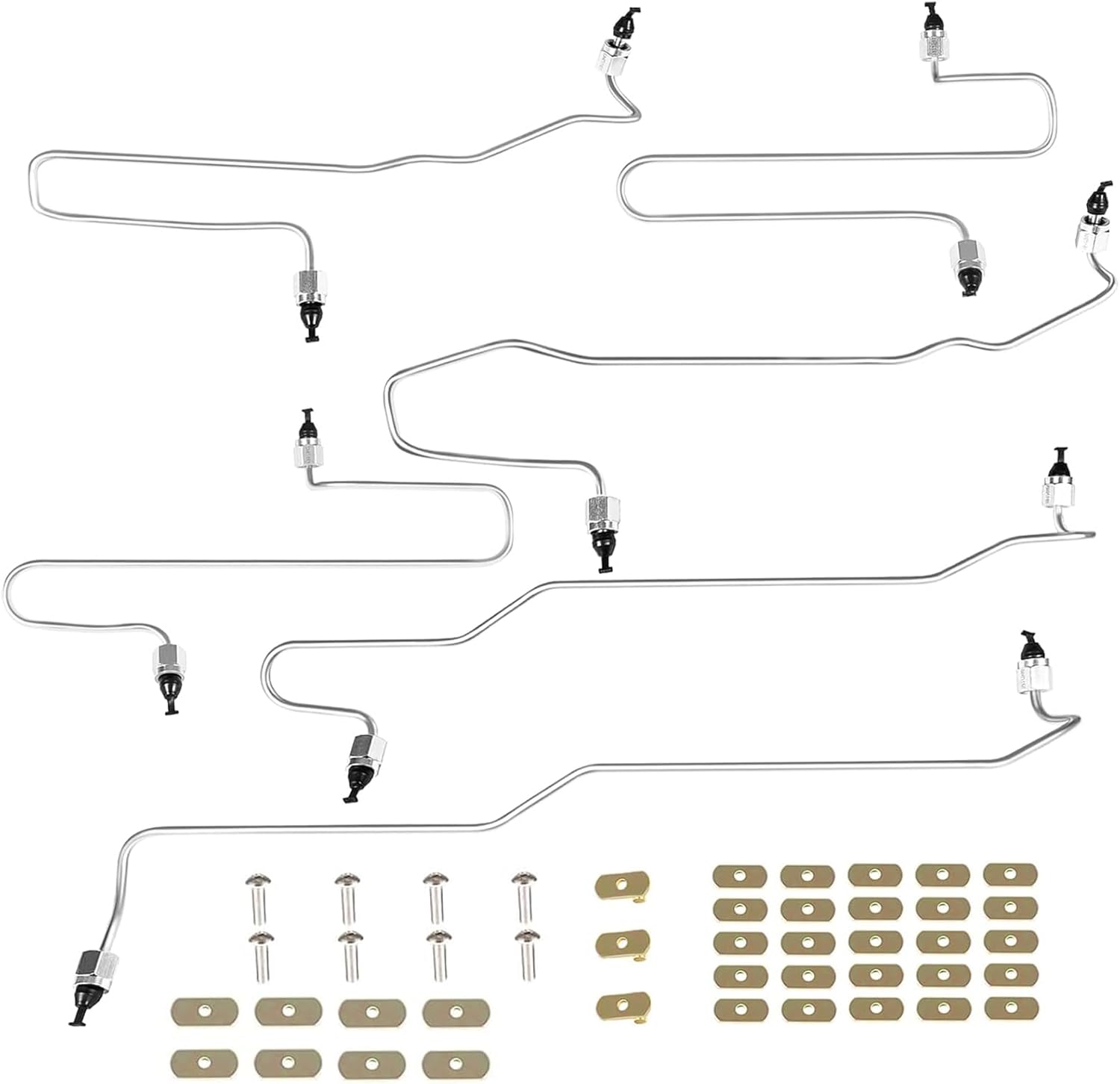 Fuel Injection Lines Kit with Clamps For CAT Caterpillar 3406 3406B 3406C 1917941 1917942 1917943 1917944 1917945 1917946