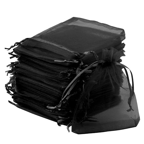 50pcs Organza Bags 3.54''x4.33''(9x11cm) Satin Drawstring Organza Pouch Wedding Party