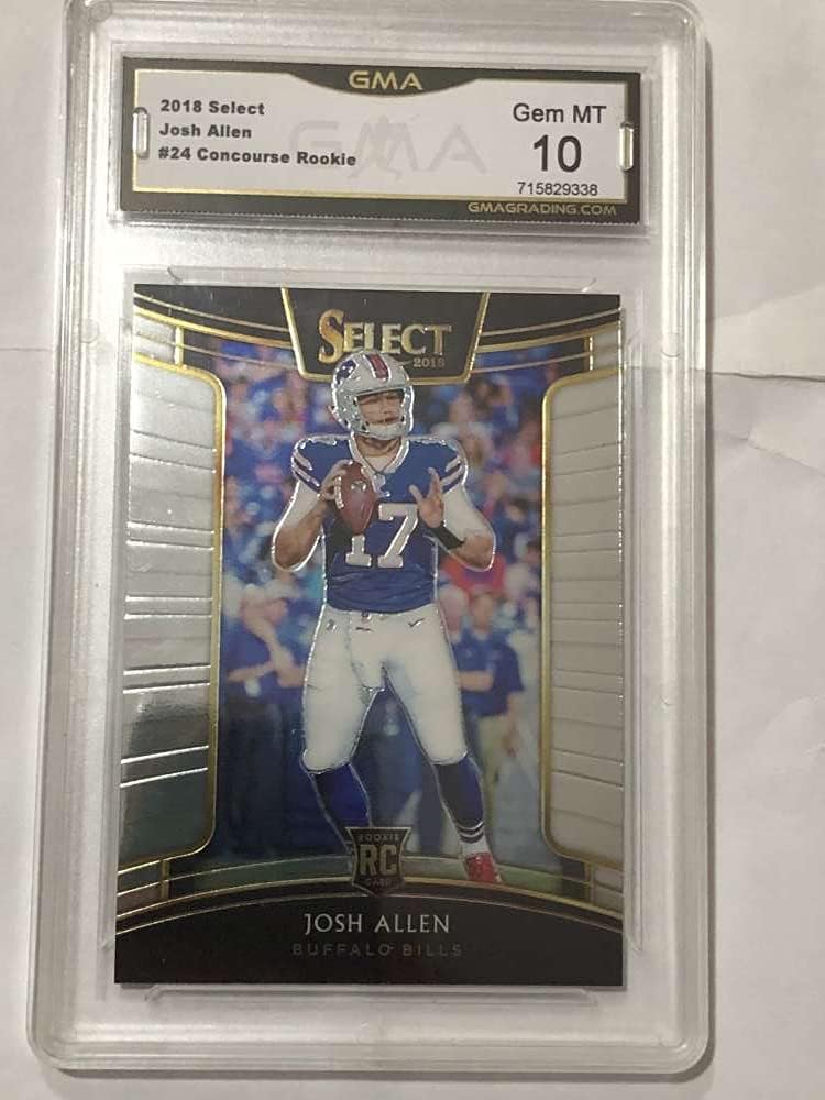 2018 Select Football Concourse #24 Josh Allen QB RC Rookie Buffalo Bills Graded GEM MINT GMA 10 Official NFL Trading Card by Panini America (Serial Number May Vary)