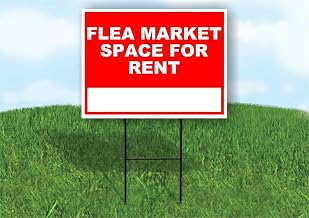 Flea market space for rent-1 Write On Me Red 18x24 in Single Sided Yard Road Sign w/Stand