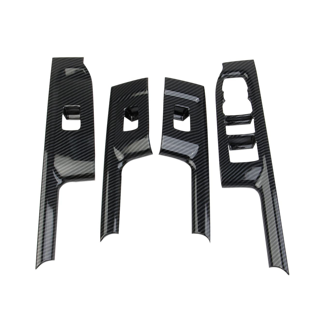 Carbon Fiber Window Lift Switch Panel Cover Trim for 2019-2026 Chevy Silverado 1500/GMC Sierra 1500 for 2020-2026 Sierra/Silverado 2500 3500 HD (4-Door(Double cab))