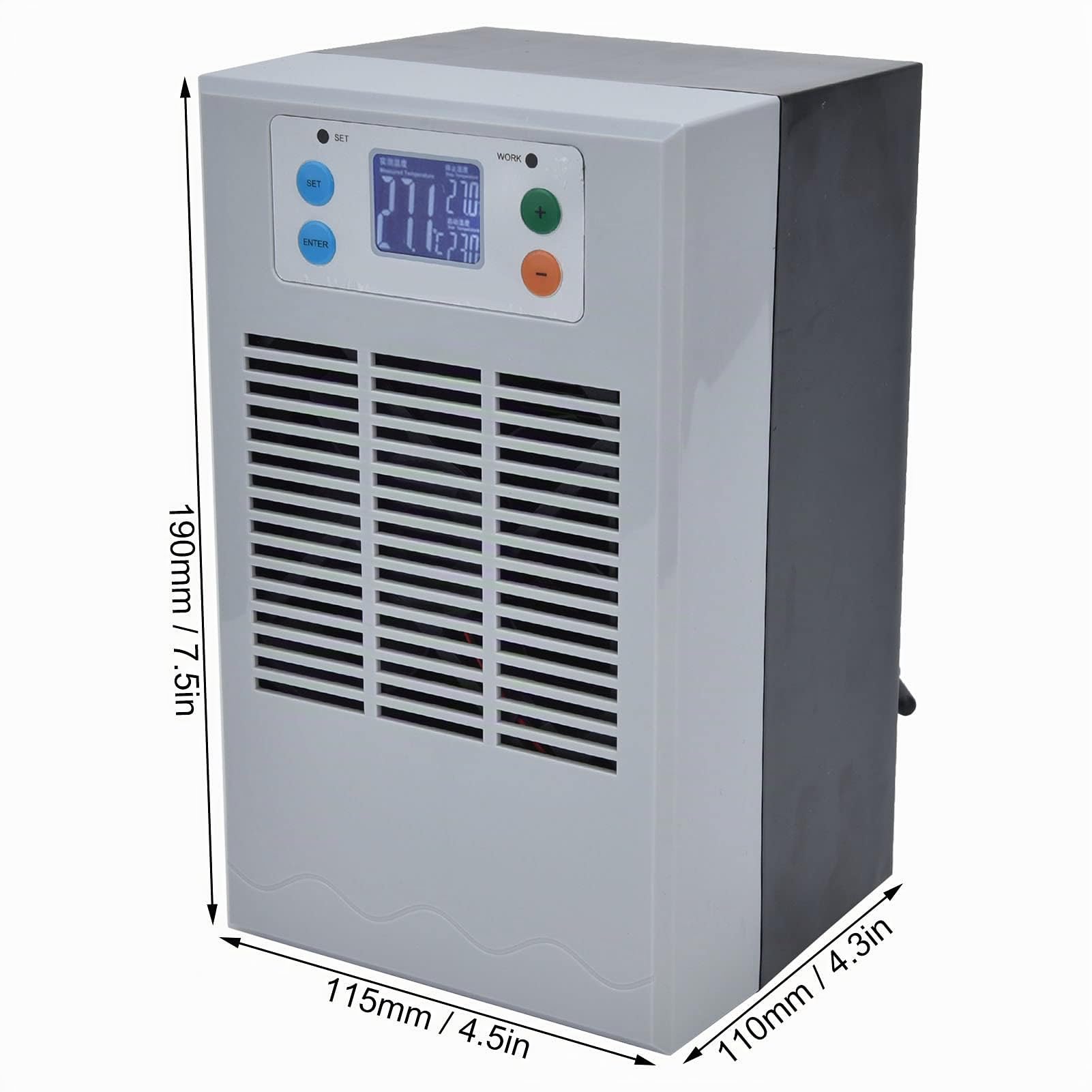 Refrigeratore D'acqua per Acquari, 20L 1-3L/min Refrigeratore D'acqua Elettronico Silenzioso Celsius Fahrenheit Refrigeratore per Acquario Digitale con Pompa e Tubo per Acquacoltura Domestica(EU Plug)