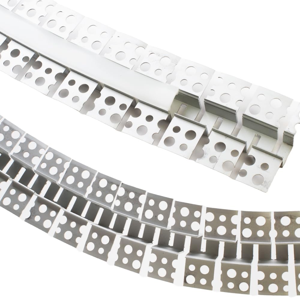 10ft Flexible Turn Angle Drywall LED Mud-in Aluminum Channel Plaster-in Recessed with Flange for LED Strip Light