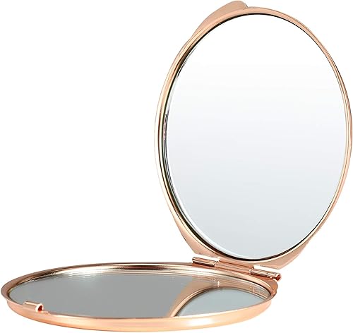 Miniatura 3 de Dynippy Espejo compacto redondo a granel de metal para maquillaje, espejo de bolsillo para monederos, espejo de mano portátil de doble cara con