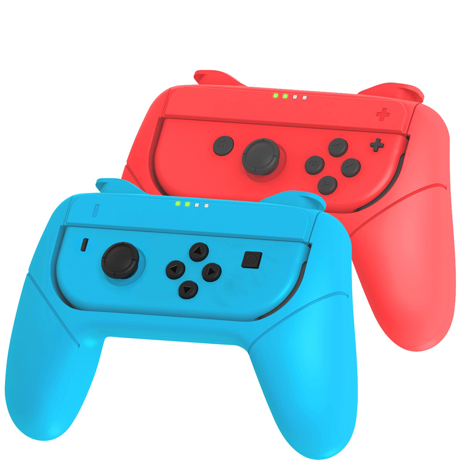 Grips (Poignée) Compatible avec Switch Joy-Cons, Poignée Joy-Con Controller pour Switch Joy-Con, Bleu et Rouge [2 pièces]