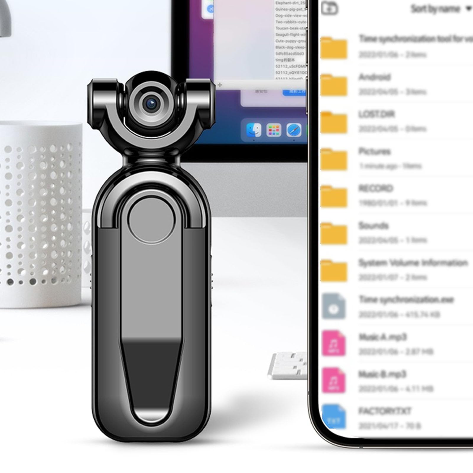 Enregistreur Vocal Et Vidéo HD 1080P 32 Go - Avec Réduction De Bruit, Rotation 180°, Pour Réunions - 4