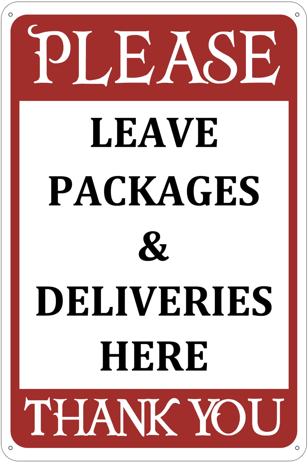 Please Leave Deliveries and Packages Here Sign 12 x 8 Inch - UV Protected and Weatherproof Package Delivery Sign Package Delivery Decor for Front Door House Home Indoor/outdoor Use