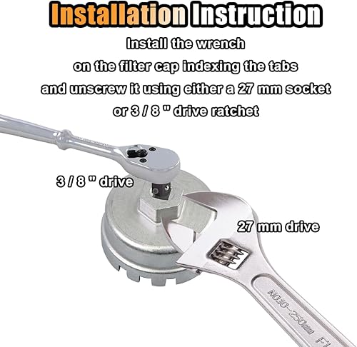 Miniatura 5 de JOYCOURT Oil Filter Wrench, Heavy Duty Oil Filter Cap Removal Socket Tool for 2.5-5.7L Engine Compatible with Toyota, Highlander, Lexus, Camry, with