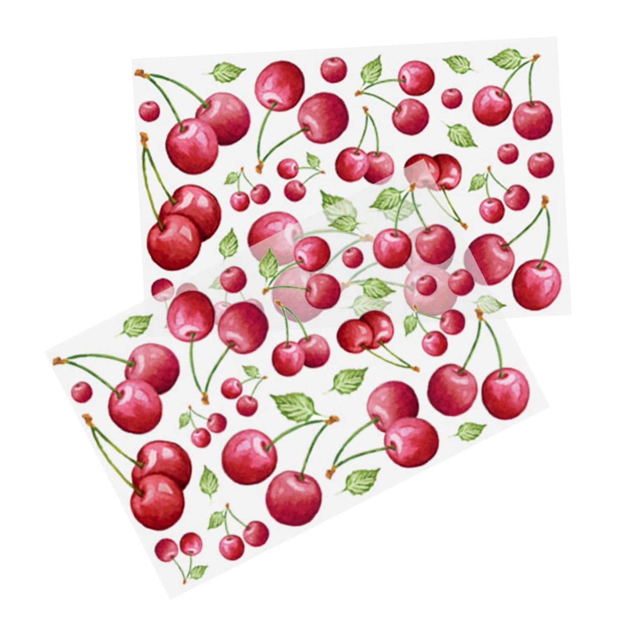 Stickers muraux cerise imperméables en PVC de haute qualité set de 2 pièces