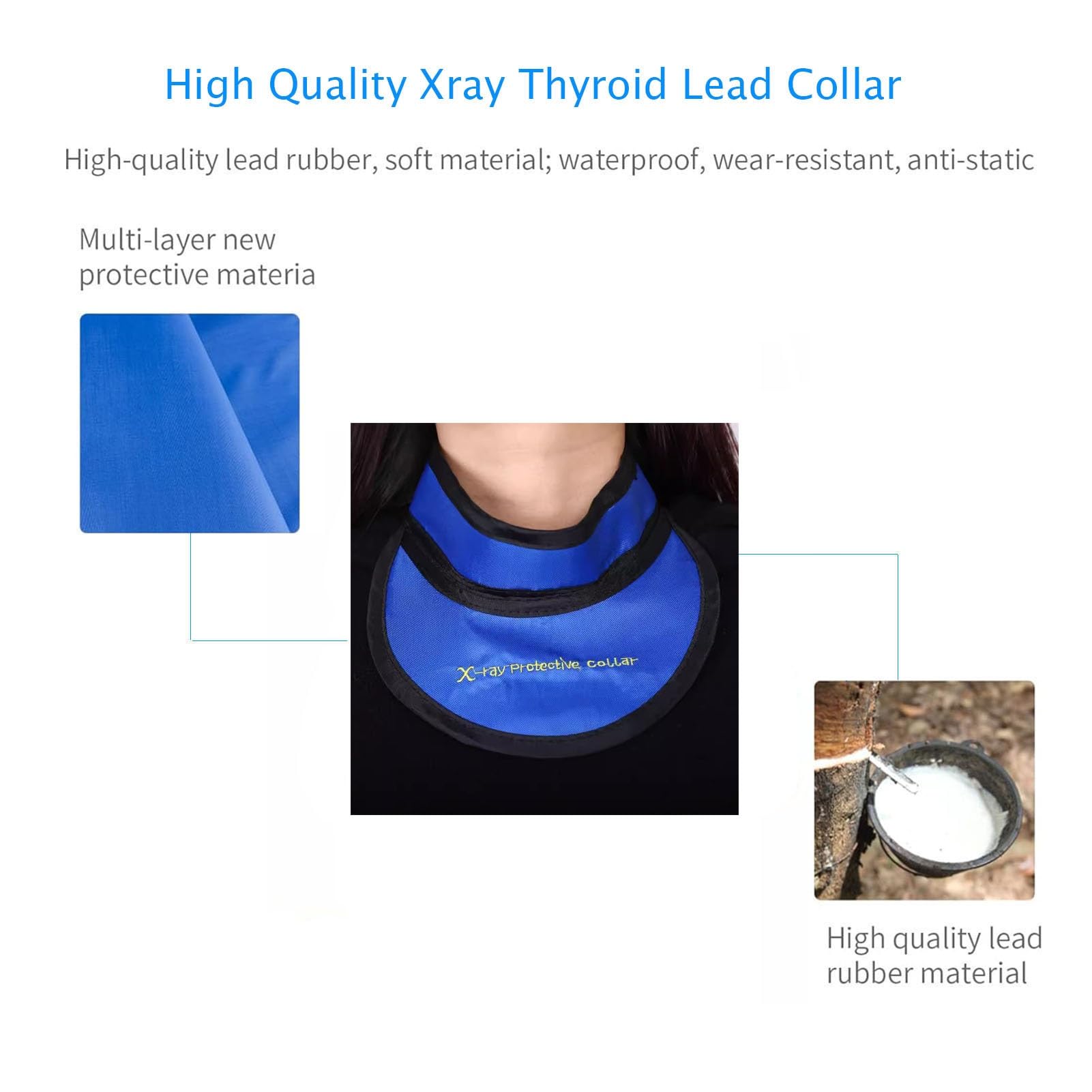 Delantal de Plomo Collar De Plomo para Tiroides con Protección contra Rayos X, Collar De Plomo para Protección del Cuello, para Dentista Y Radiología, Unisex(0.5mmpb)
