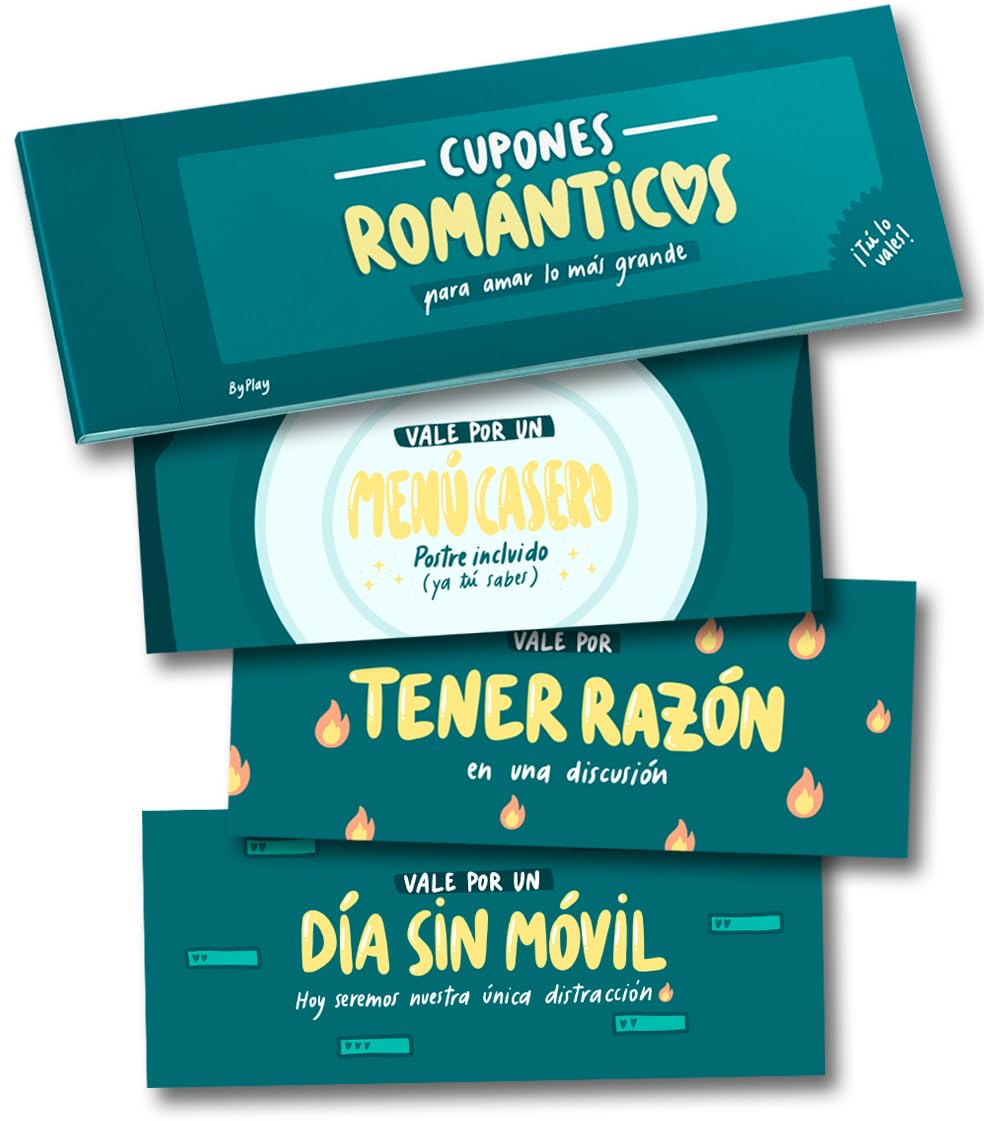 Talonario para Parejas - Vales para Parejas - Cupones Regalo, Retos Originales, 21 Planes Románticos en Pareja