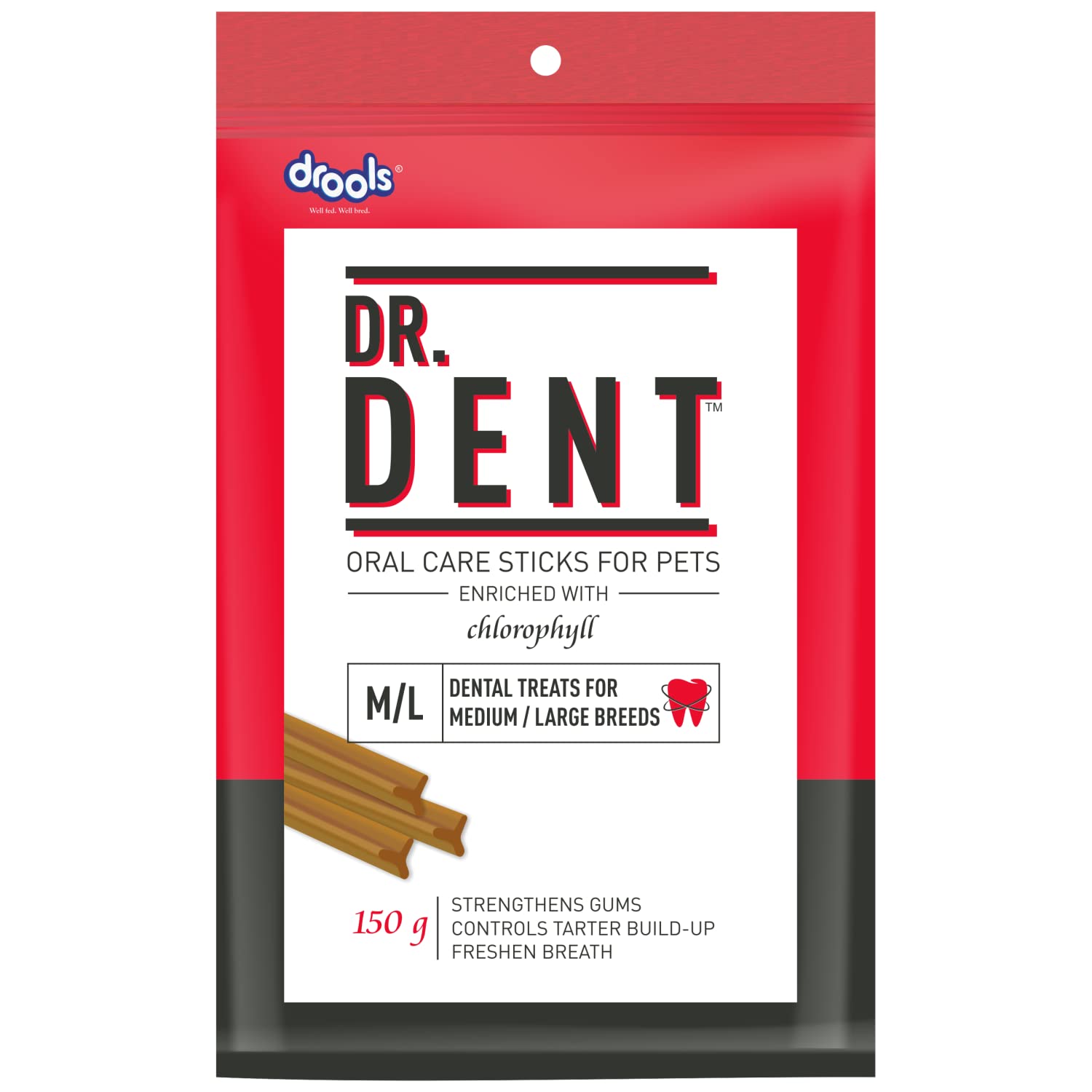 Drools Dr. Dent Oral Care Sticks (For Medium Breed Dog/ Large Breed Dog), 150G - All Life Stages (B019MKJZ54) Amazon Price History, Amazon Price Tracker