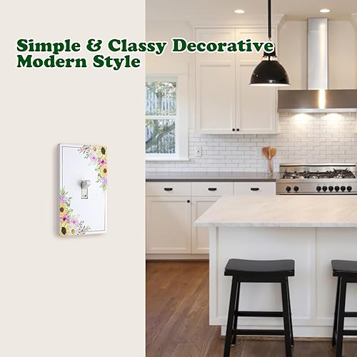 Miniatura 10 de Cubierta decorativa para placas de pared sin tornillos, diseño floral clásico, cubiertas de toma de corriente eléctrica dúplex, panel decorador de