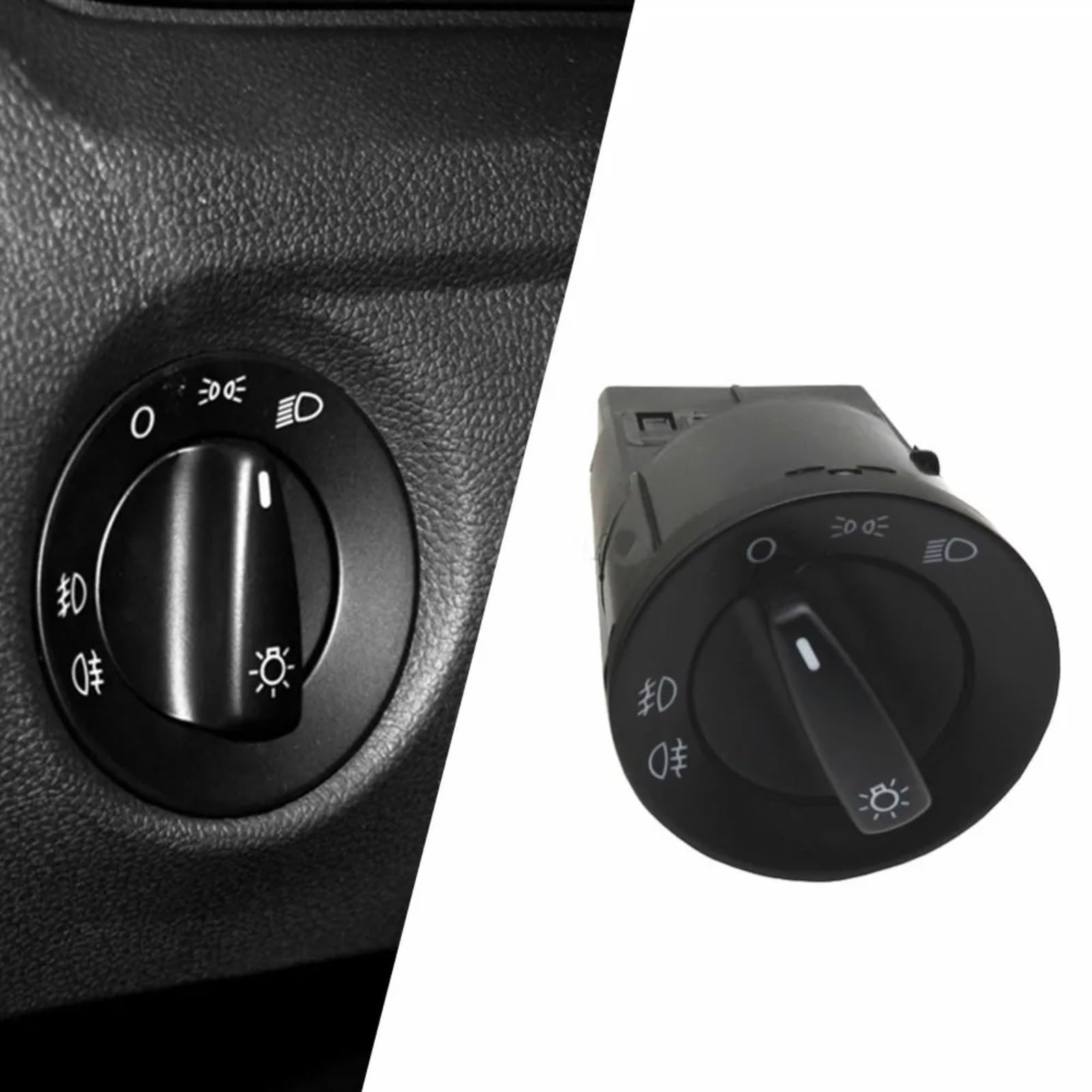 Kompatibel Mit Skoda Für Roomster Für Praktik Für 5J 2007 2008 2009 2010 2011 2012 2013 2014 Scheinwerfer Integrierte Schalter Knopf OEM: 5JD941531 Auto-Hauptlichtschalter