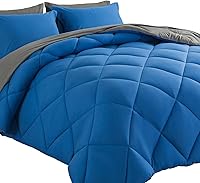 Vista 14 de Cosybay Bed in a Bag - Juego de edredón de 7 piezas para todas las estaciones, juego de ropa de cama alternativo de plumón sólido rosa y gris