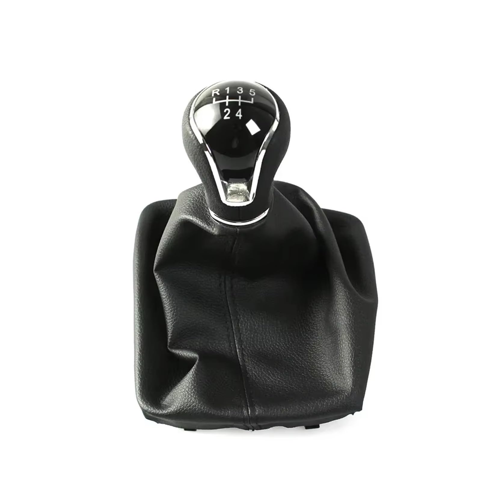 Qwqaab 5 Speed Black Manual Gear Knob For Seat Leon Iii Mk3 5 Doors 2012-2020 Lhd Shifter Lever Manual Gear Shift Knob Pu Gaiter Boot 5/6 Speed(5 Speed Black)