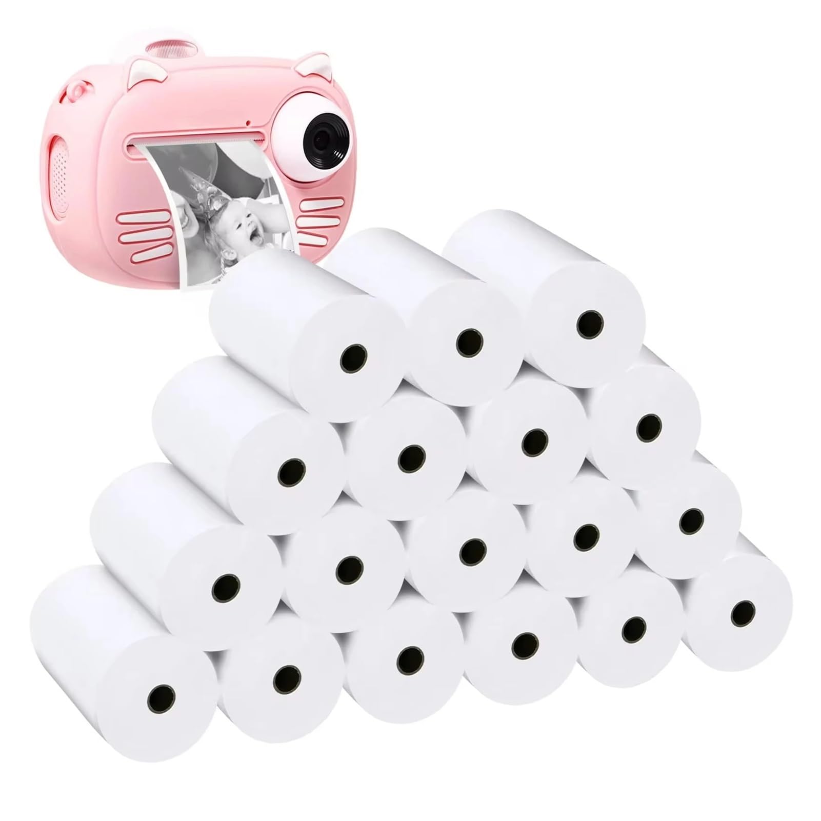 Rolka papieru termicznego do naklejek, Rolki papieru termicznego do aparatów natychmiastowych, białe i z krawędziami, różne opakowania(18 Rolls White)