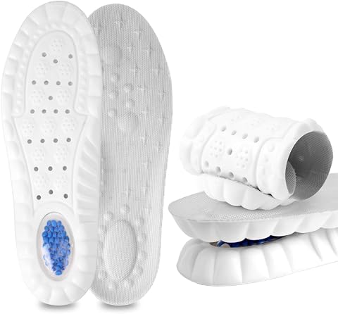 DiULi Plantillas Memory Foam Mujer Hombre, 1 Par Plantillas de Gel Memory Foam, Plantilla de Espuma Soporte de Colchón de Aire, Cómoda Absorción de Impactos,Antifatiga para Botas Zapatos