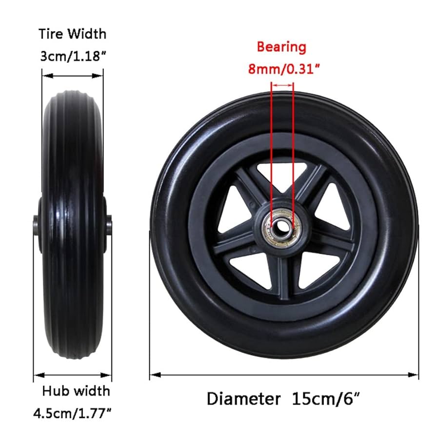 Amazon.co.jp: 6インチ 車椅子 フロントキャスター 車いす